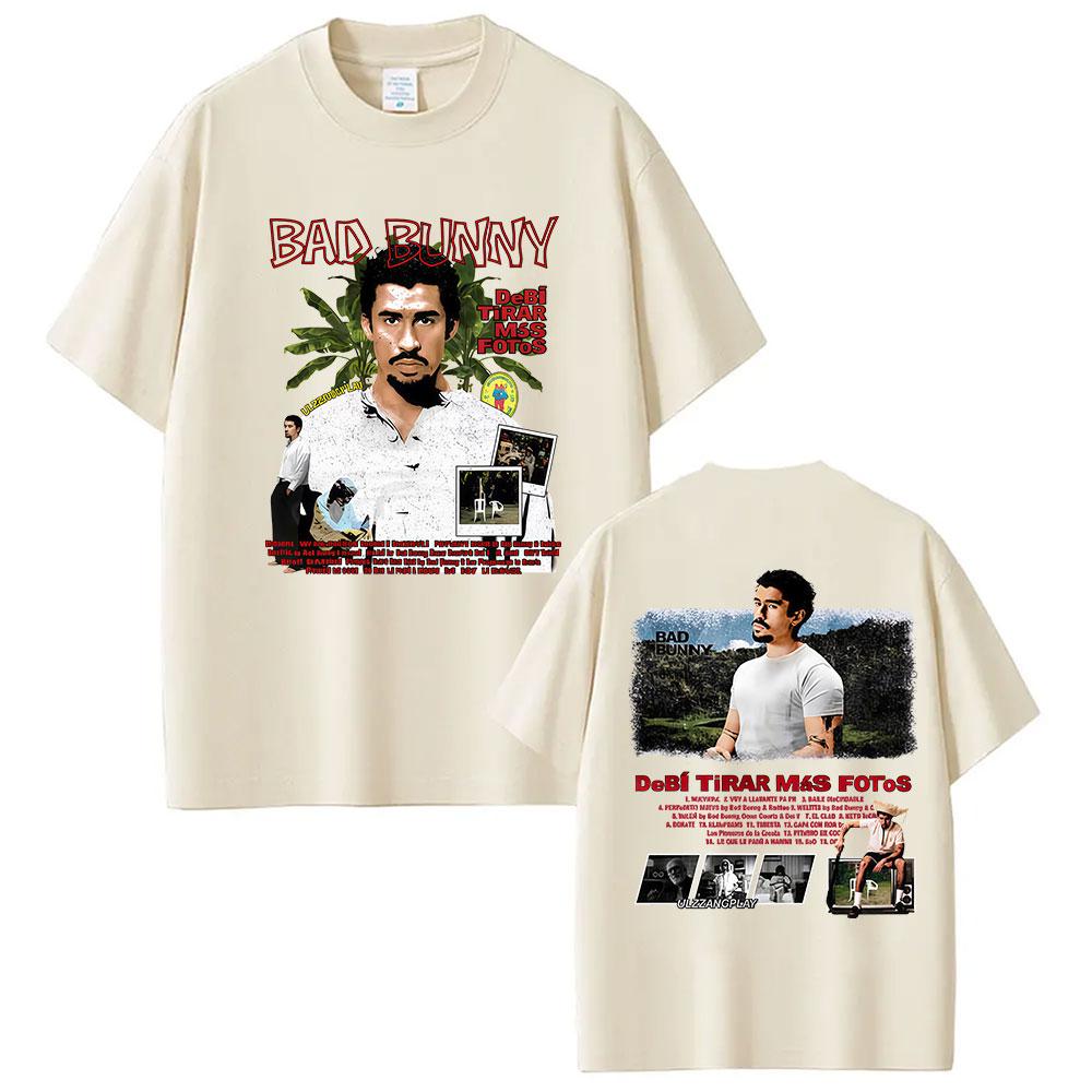 Rapper Bad Bunny Tour 2025 Debi Tirar Mas Fotos DTMF Merch TShirt Unisexs Clothing Summer ONeck Hip Hop Pop Music Tees Streetwear