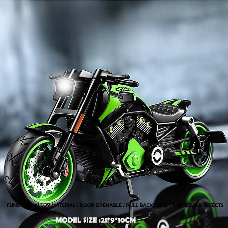 Моделирование 1:10 Литых Моделей Мотоциклов Harley Винтажных из Сплава Со Звуком и Светом Коллекция Игрушечных Мотоциклов Миниатюрные Автомобили