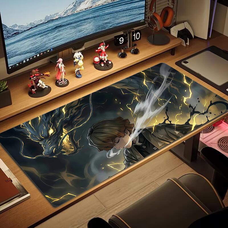 Zenitsu Agatsuma Print Cushion Non-slip Laptop Tablet Big Mousepad XXL Mat Mini PC Playmat With Lock edge