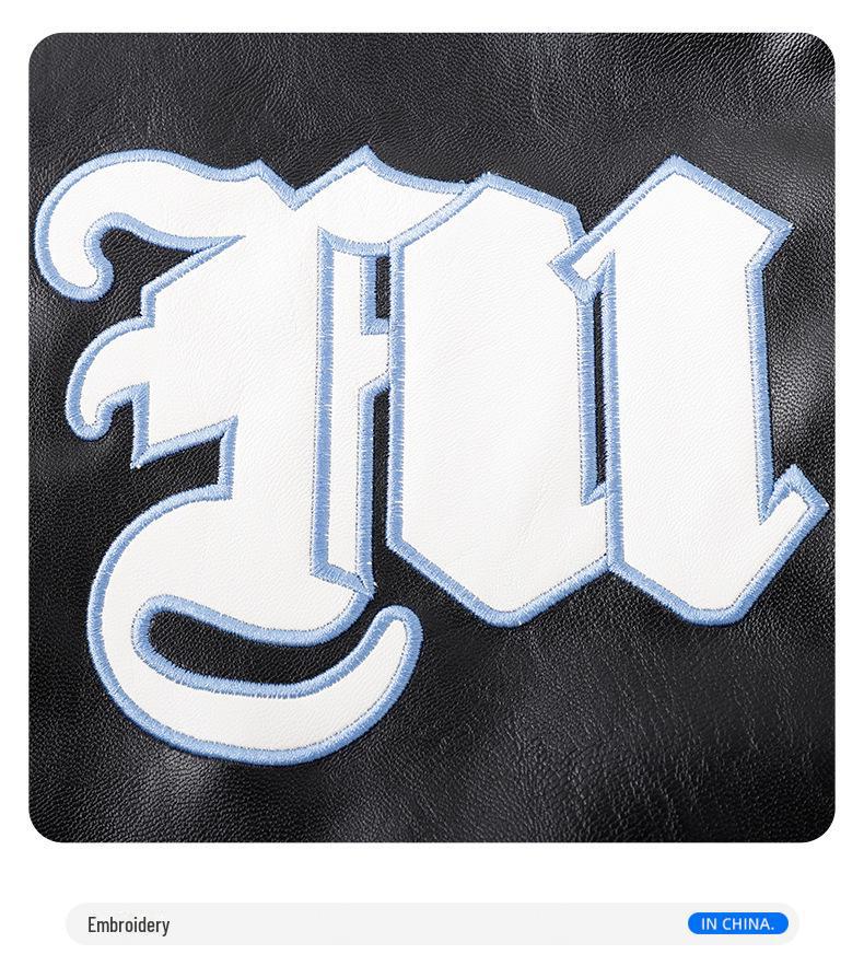 Мужская бейсбольная куртка из искусственной кожи в стиле «американский ретро» — весна/осень, стиль пилота