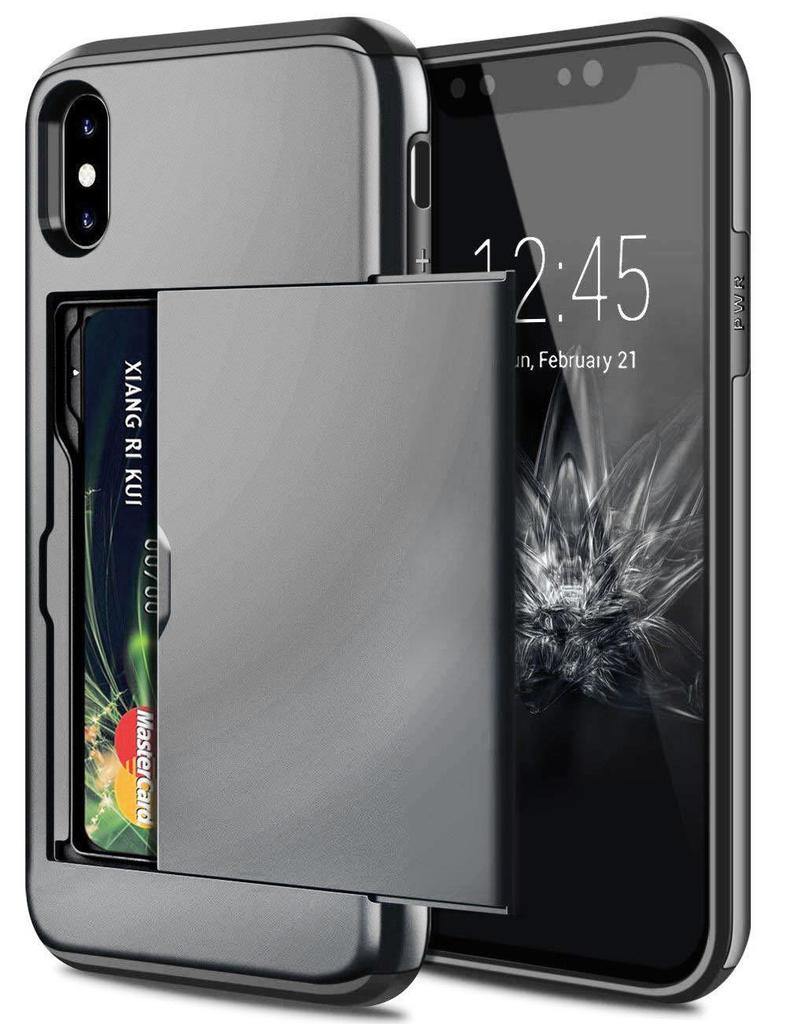 Чехол-слайдер Armor с карманом для карт для 16 15 14 13 12 Pro 11 11Pro Max Держатель для карт Крышка 16 Pro Max X XS Max XR Fundas Capa