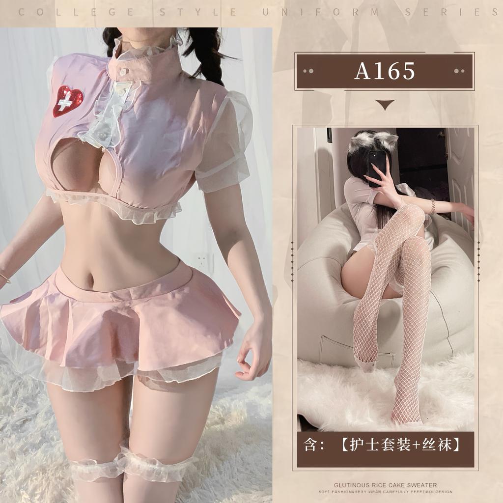 Sexy lingerie hot lace edge cos nurse uniform sexy pure desire uniform cosplay suit seduction M