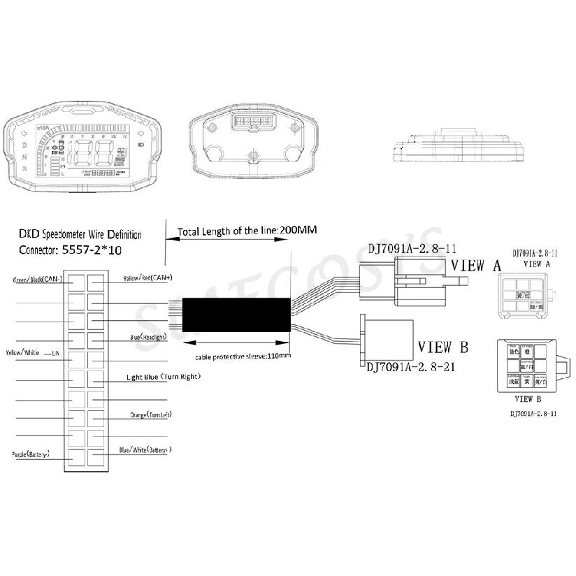 DKD Дисплей LIN CAN-BUS Электросамокат Мотоцикл DKD Спидометр LCD Дисплей Цифровой Дисплей для Fardriver дисплея