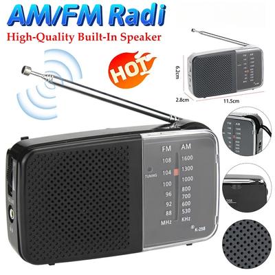 Портативное AM/FM радио с динамиком Мини-транзисторное радио с ремешком Радио на батарейках Телескопическая антенна для бега и езды на велосипеде