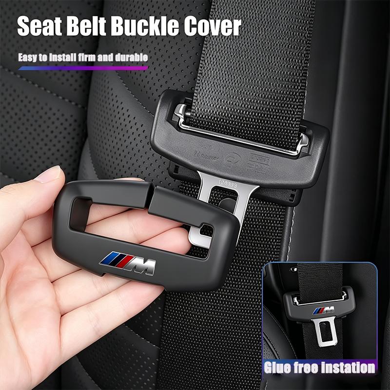 BBIH8 Car Seat Belt Buckle Protector Cover Soft Silicone Anti-Collision Case For BMW G80 G07 G42 G14 G15 G16 F82 M2 M3 M4 M5 Sticker
