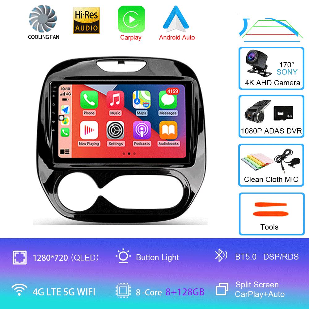 Автомобильное радио Android 14 Carplay для Renault Kaptur Captur 2016 - 2019 Навигация GPS Мультимедийный проигрыватель WiFi+4G Стерео видео Авто BT