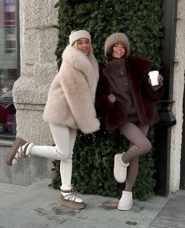 Женское пушистое пальто с воротником из искусственного меха - Повседневная куртка из лисьего меха