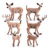 Children'S Cognitive Forest Series Animal Model, Simulated White-Tailed Deer 6-Piece Christmas Ornament Toy