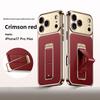 Роскошный Бизнес Кожаный Сплав Складная Подставка Чехол для Телефона для iPhone 17 Pro Max 16 15 14 Противоударный Ремешок на Запястье Для Magsafe Чехол