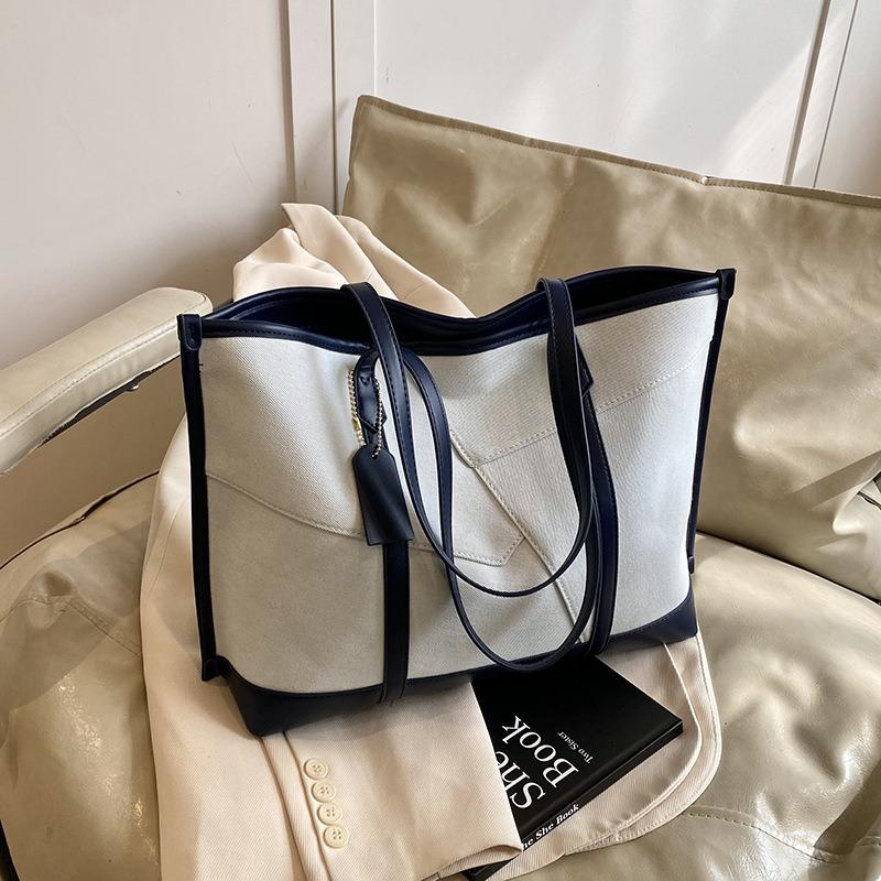 Джинсовая сумка женская большой вместимости новая весенне-летняя контрастная сумка-мессенджер универсальная одноплечевая классическая сумка-тоут