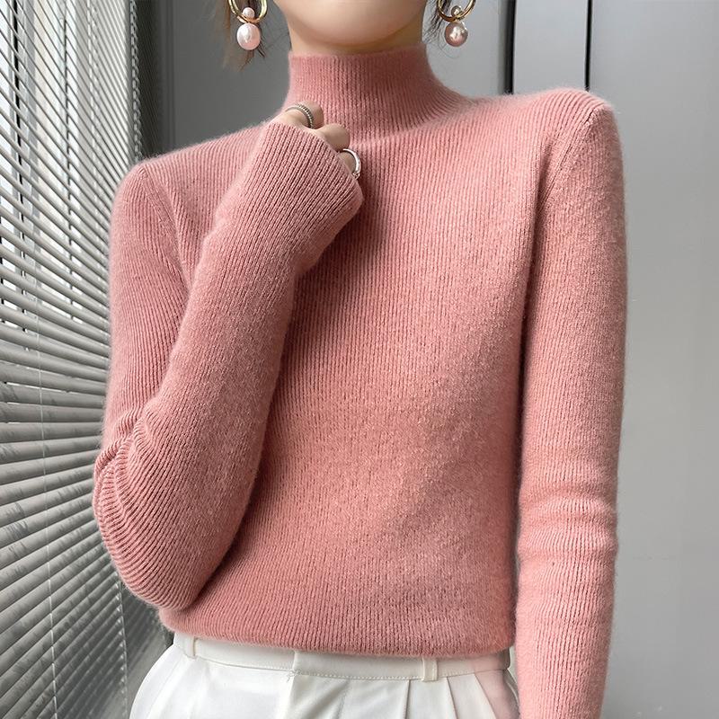 Elegant Slim Fit Ladies' Knitted Pullover Sweater - Autumn/Winter Collection