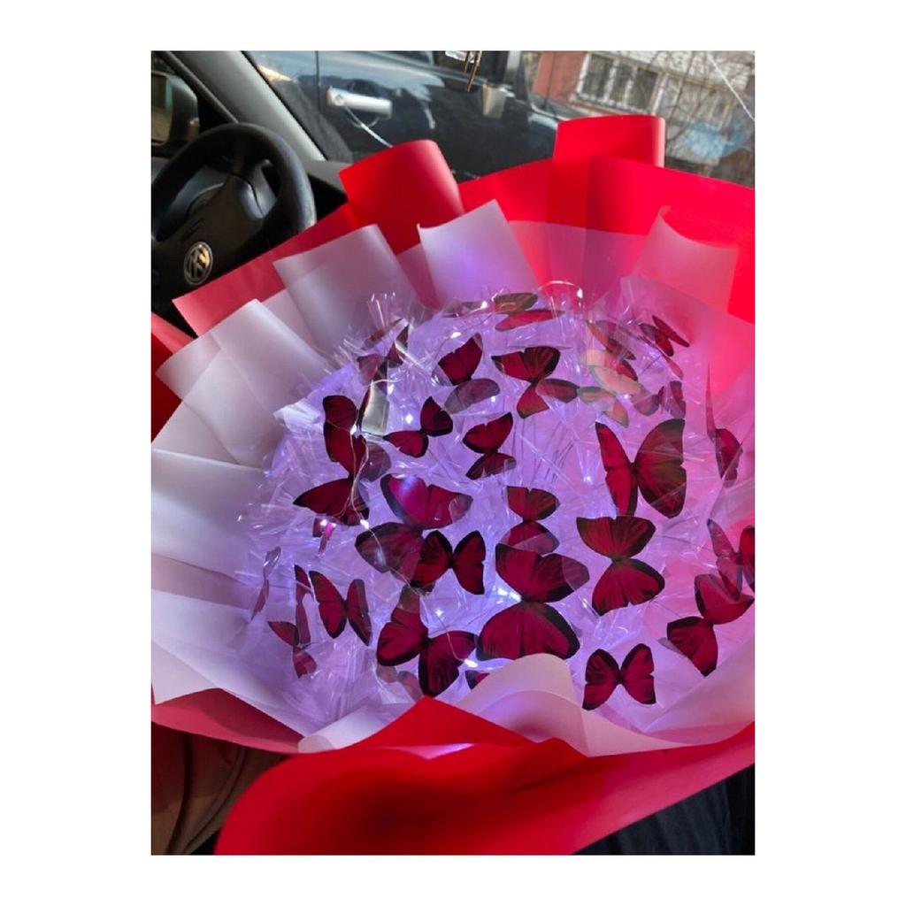 Red Butterfly Illuminated (led) Flower Bouquet