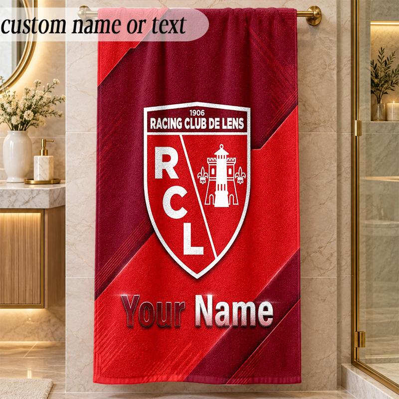 Beach Towelracing club de lens Custom Name Text Personalized Soft Towel for Beach Pool Indoor Home Decor Gift
