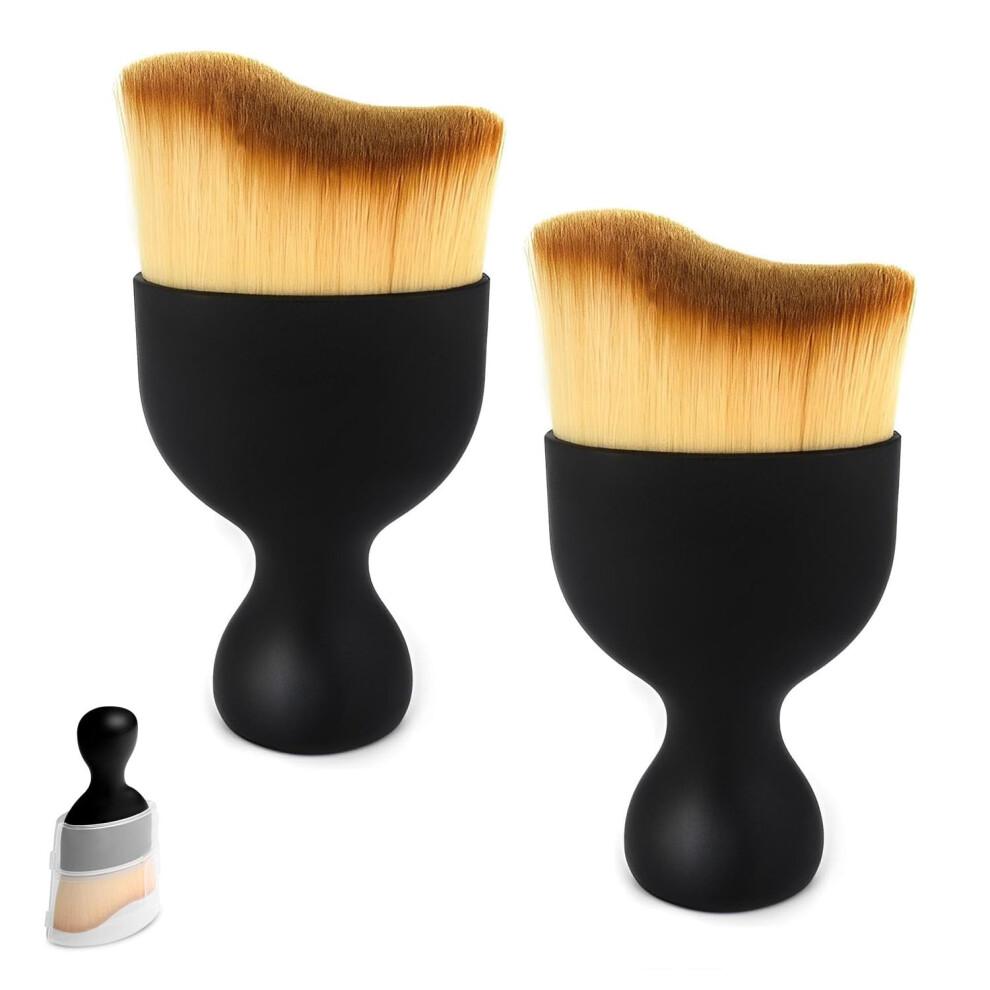 2pcs Car Interior Cleaning Tool Brush with Protective Cover, Soft Bristles Detailing Dusting Brush Curved Crevice Beauty Brush for Car