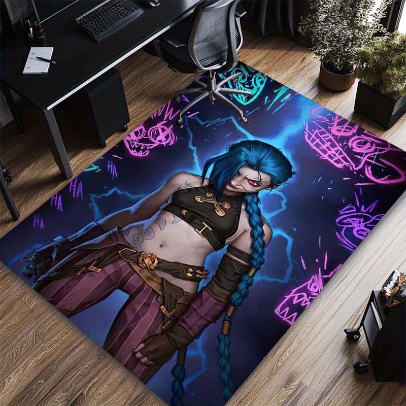Jinx-Arcane Pattern Hip-Hop Style Carpet Chair Mat Office Decor Christmas Holiday Gift Birthday Present 800g/m²