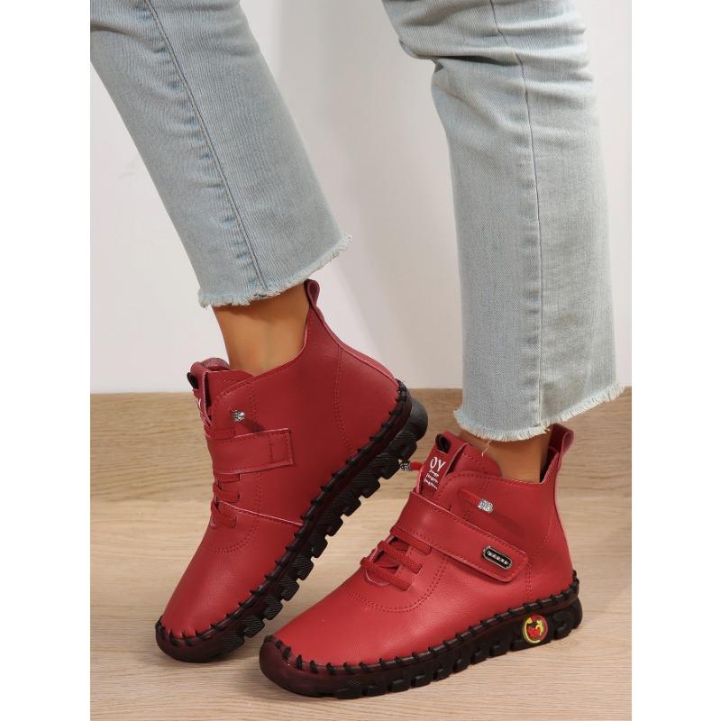 Зимние ботинки, слипоны для женщин, высокие кеды на шнуровке, повседневная кожаная ортопедическая обувь, ударопрочные женские кроссовки