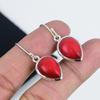 Серьги с натуральным красным кораллом, серьги из стерлингового серебра 925 пробы, серьги-подвески из серебра ручной работы в стиле бохо, подарок на помолвку