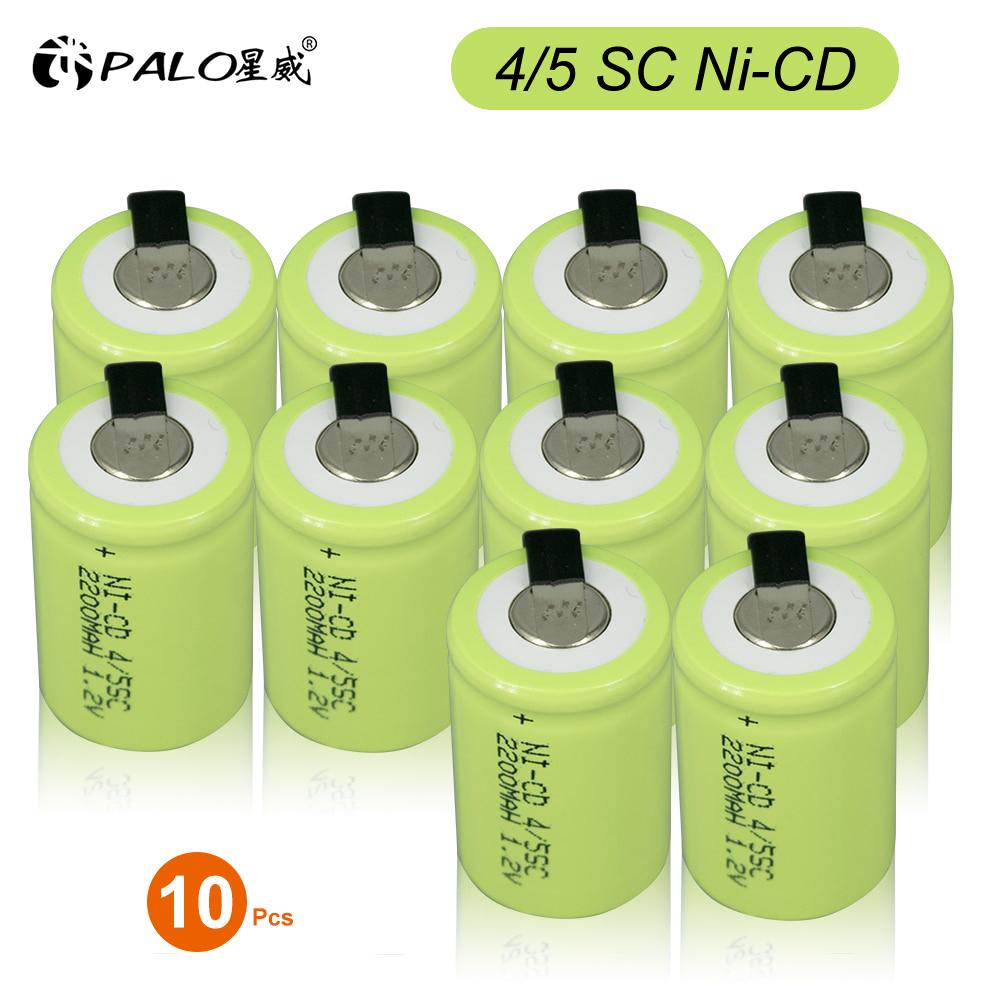 PALO 4/5 SC NI-CD аккумулятор 1,2 В 2200 мАч Sub C перезаряжаемая батарея для DIY отвертки электрическая дрель фонарик SUBC батареи
