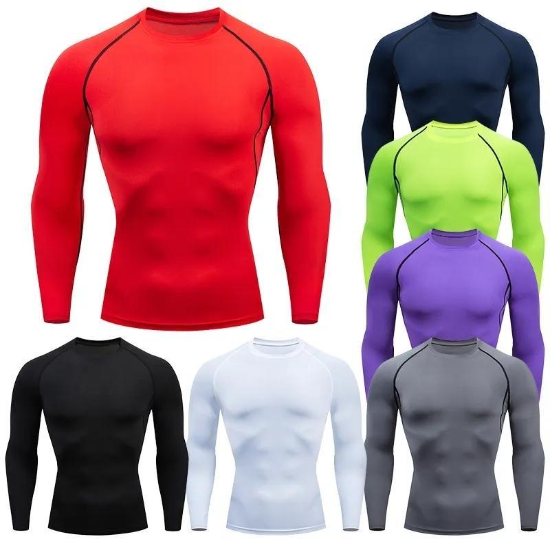 2026 Men Compression Running T-shirt Fitness Tight Long Sleeve Sport Shirts Training Jogging Tops Gym Sportswear Dry Fit Rashgard