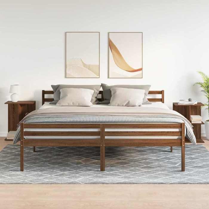 VidaXL Tables de chevet 2 pcs chêne marron bois d'ingénierie, table de nuit, table de lit, table de bout, armoire de lit, 858663