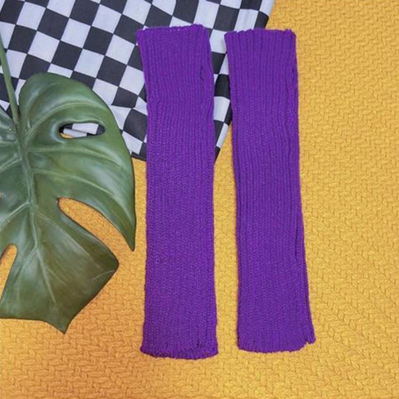 Длинные перчатки без пальцев для женщин, зимние теплые эластичные гетры для рук, вязаные митенки с отверстием для большого пальца для письма, набора текста