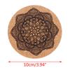 12Pcs Mandala Design Round Shape Wooden Coasters With Rack Round Cork Coaster