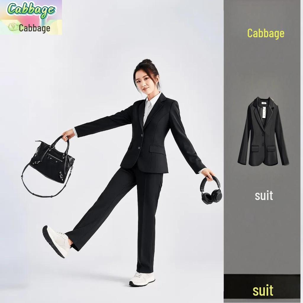 Spring Autumn Slim Fit Professional Suit Set for College Interviews and Formal Wear