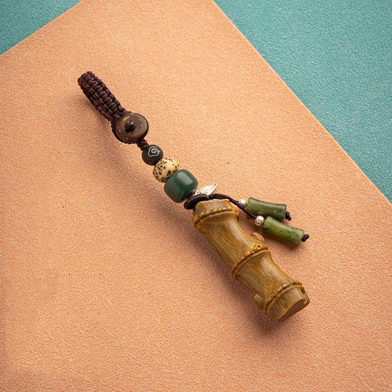 Восходящий с сандалом и бамбуковым узлом, подвеска-ключ, брелок для машины в ретро китайском стиле, женская парная подвеска