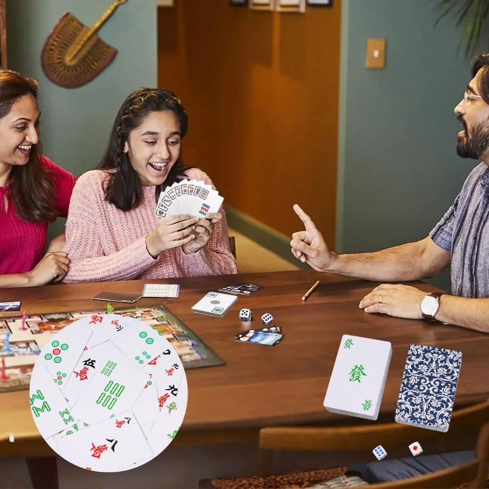 Portable Mahjong Playing Cards, Lightweight Mahjong Card Set, Suitable for Outdoor Travel, Mahjong Playing Cards Game Set - 44 Mahjong Playing Cards