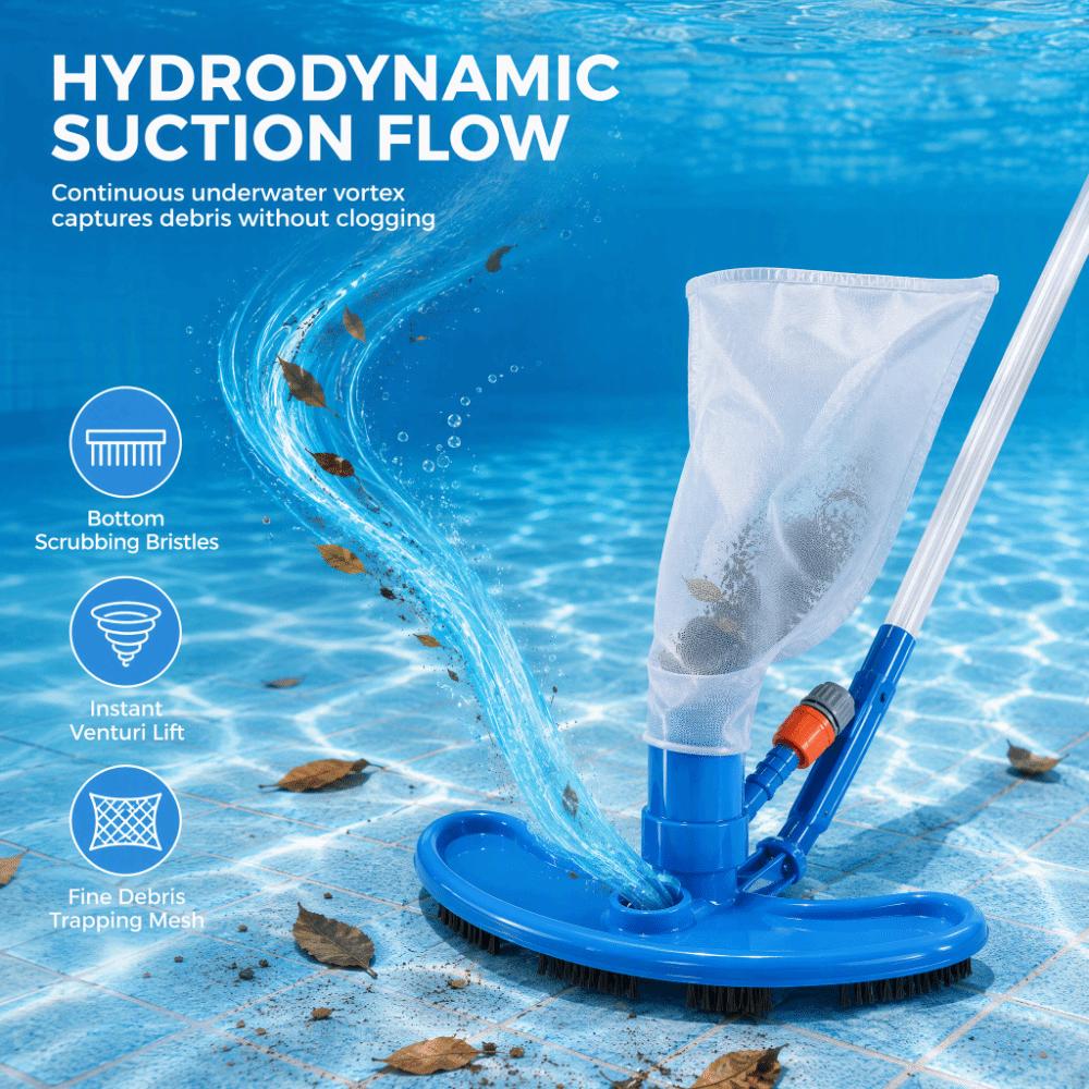 Efficient Underwater Pool Skimmer Multi-Functional Garden Hose Vacuum Pool Vacuum Cleaner Spas