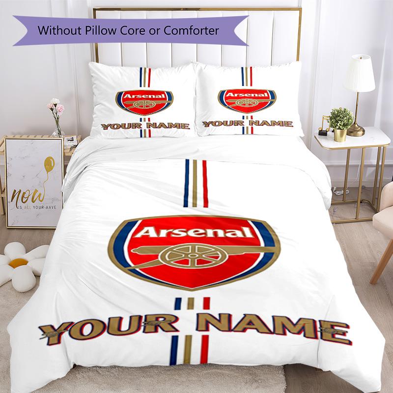 Arsenal F.c. Customize Your Name Bed Linens Suitable for Bedrooms Breathable Duvet Cover Bedroom Decor Perfect Gift for Friends & Family