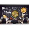 Обои для рабочего стола Pizza Pizza Shop Blackboard Background Wall Mural Restaurant Large Pizza Wallpaper