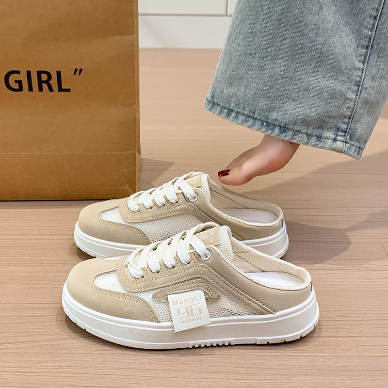 Мода CRLAYDK Летние женские мюли на удобной стельке, слипоны, сетчатые тапочки, женские лоферы-слайды без задника, повседневные плоские туфли для ходьбы