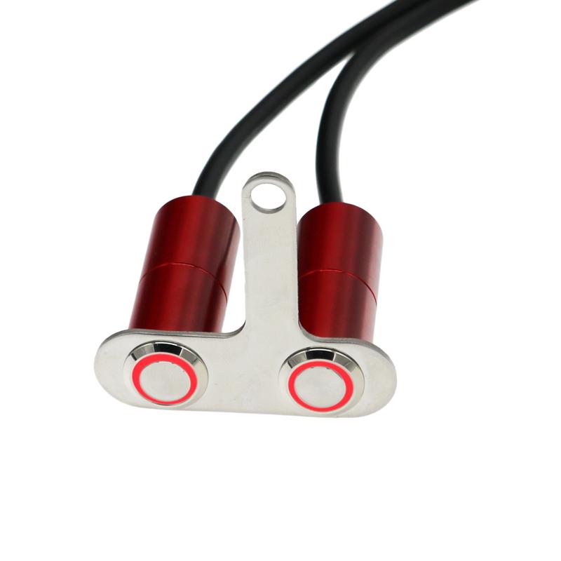 LMoDri 12 В мотоциклетный переключатель из нержавеющей стали из алюминиевого сплава, светодиодный переключатель включения-выключения на руле, регулируемое крепление, водонепроницаемое