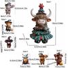 Halloween Tabletop Ornament Resin Christmas Highland Cow Statue Funny Decorative Cow Figurine Cute Animal Sculpture Party