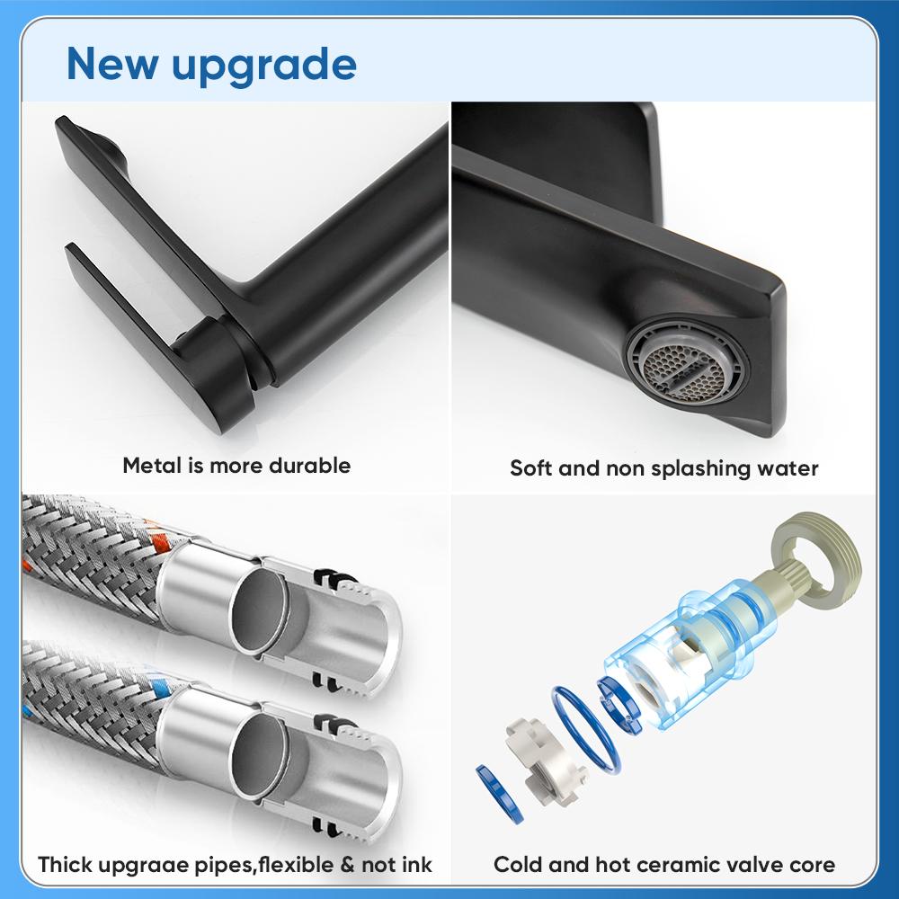 Черные смесители для ванной комнаты, смесители для горячей и холодной воды, смесители для ванной комнаты, кухонные смесители для раковины 855985