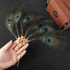 Gem Headwear Ethnic Dance Hair Stick Hairstyle Design Tool Peacock Feather Hairpin Hair Accessories