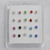 20PCS Silver Jewelry Fashion Accessories Gems Flower Nose Rings Body Piercing Nose Studs Ring