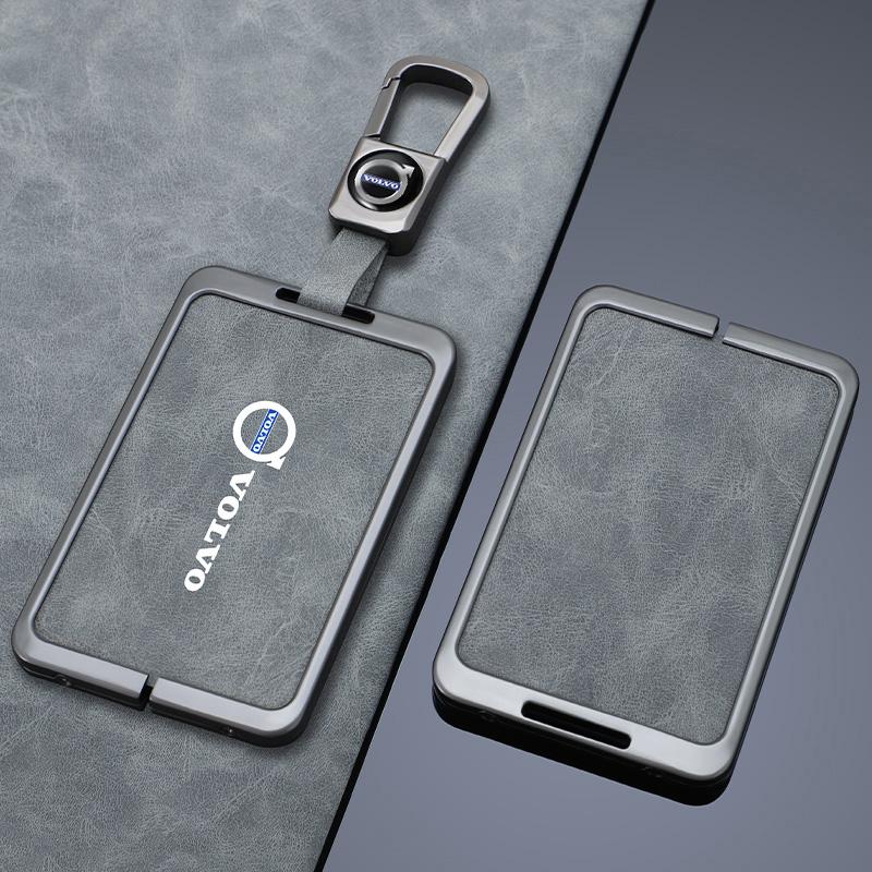 Колпачки на ступицы Автомобильный кожаный Умная NFC-карта Чехол для ключа Оболочка Держатель Брелок Сумка Для Volvo EM90 EX30 2024 Polestar Защита ключа Ac