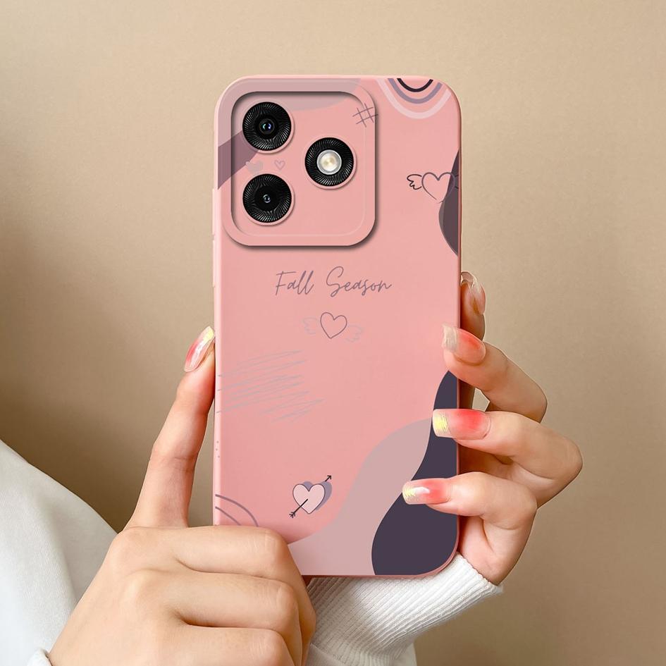 Для Itel P55 A50 Tecno Pova 6 Neo Infinix Note 40 Smart 8 Pro чехлы для телефонов жидкий силикон матовый роскошный Love Heart противоударные задние крышки корпус