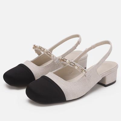 Новые милые женские босоножки-мюли весна-лето мода жемчужные прогулочные удобные свадебные туфли