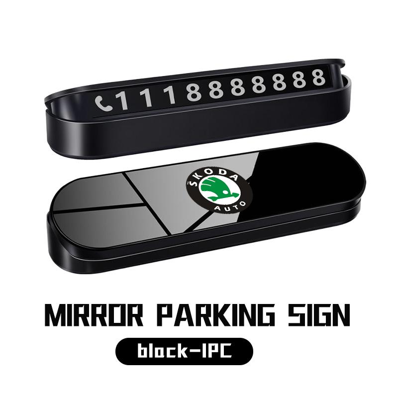 AAAJF1 For Skoda Fashion Car Temporary Parking Phone Number Plate Park Tool Accessories Kodiaq Fabia Kamiq Karoq Octavia 2 3 Rapid