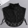 Fashion White Fake Collar Women Detachable Collars Black Woman False Collar Lace Removable Half Shirts Tie Top Collars Decor