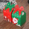 WTEMPO Креативные рождественские подарочные коробки Ручные упаковочные коробки Канун Рождества Сделай сам Складные бумажные коробки Коробки для подарков с рождественским принтом,
