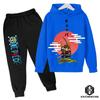 Fashion  Anime One Piece Girl Boy Clothing Suit Children's Hoodie Pullover Sweatshirt Trousers Suit Teen Boys Sportswear
