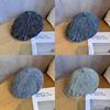 Retro Denim Beret Hat Short Brim Duckbill Cap For Women Casual Wear Street