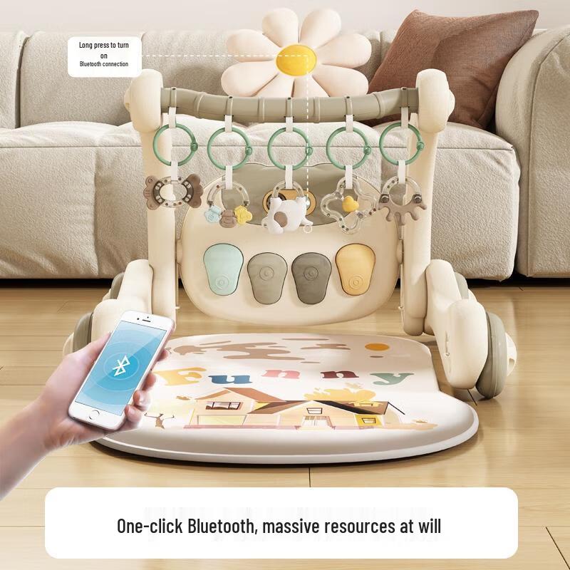 HANDUNYOU 6-in-1 Baby Activity Center with Piano & Walker