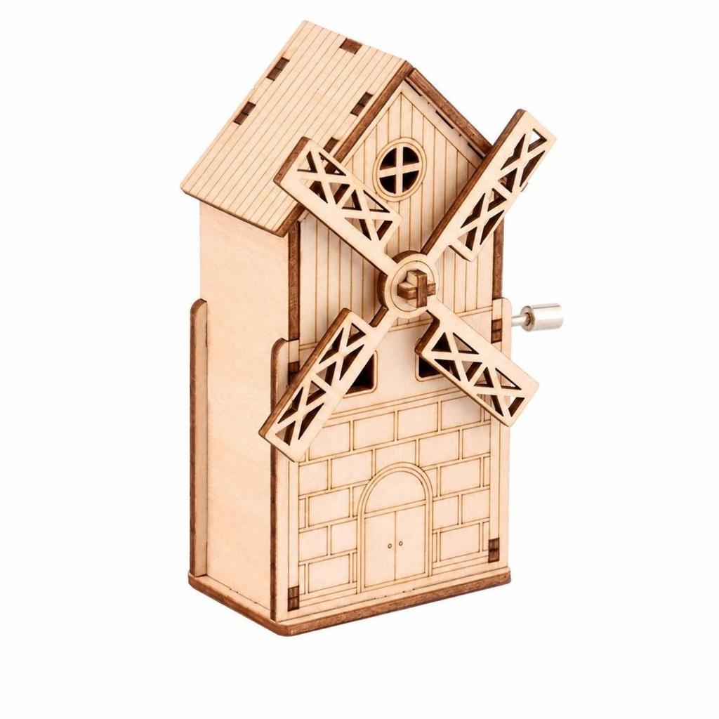 Pinwheel Music Box Wind-up DIY Craft Kit Educational for Children