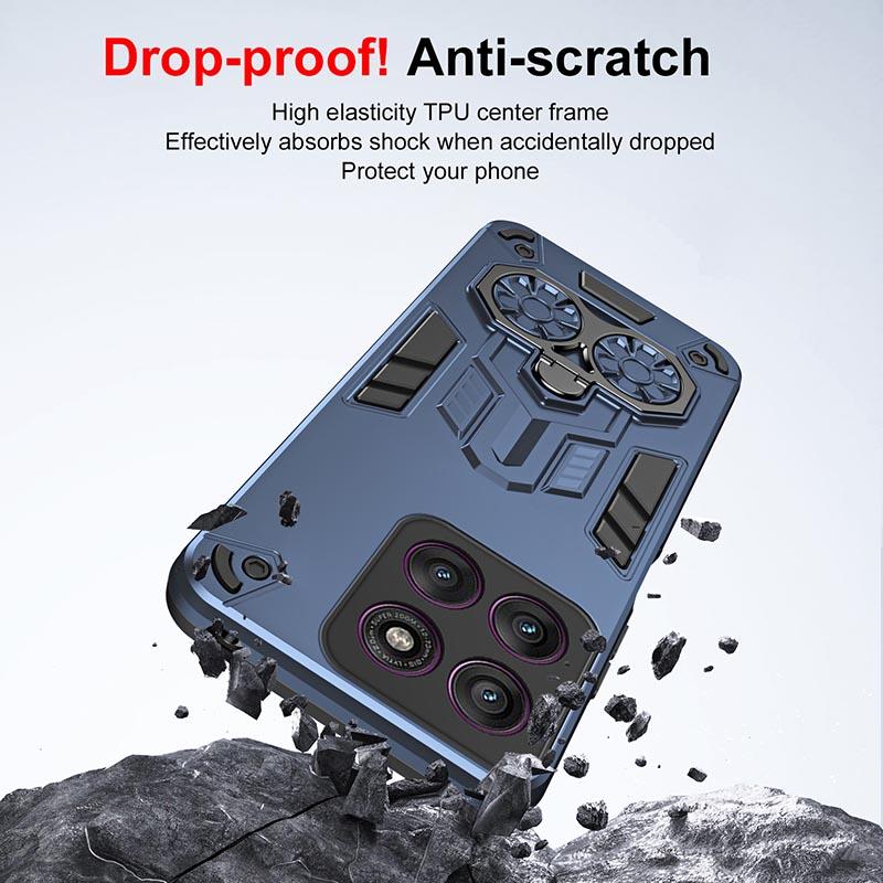 Противоударный бронированный чехол для Motorola Mote G04 G24 E14 G04S G05 G15 Power EDGE 50 6 Pro NEO Fuslon с кольцом-подставкой