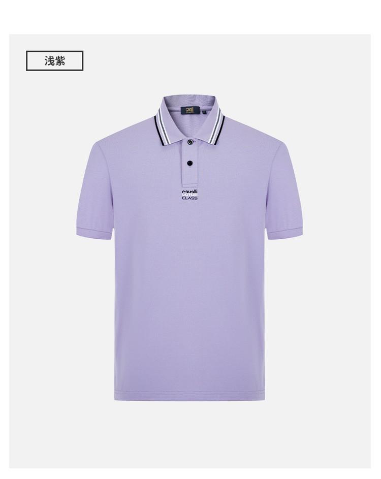 [Contrast striped embroidered logo] Spring and summer solid color clean and versatile men's polo shirt with a collar and short sleeves